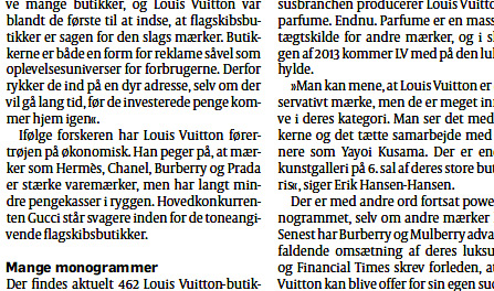 Erik Hansen-Hansen in Politiken October 2012 Louis Vuitton